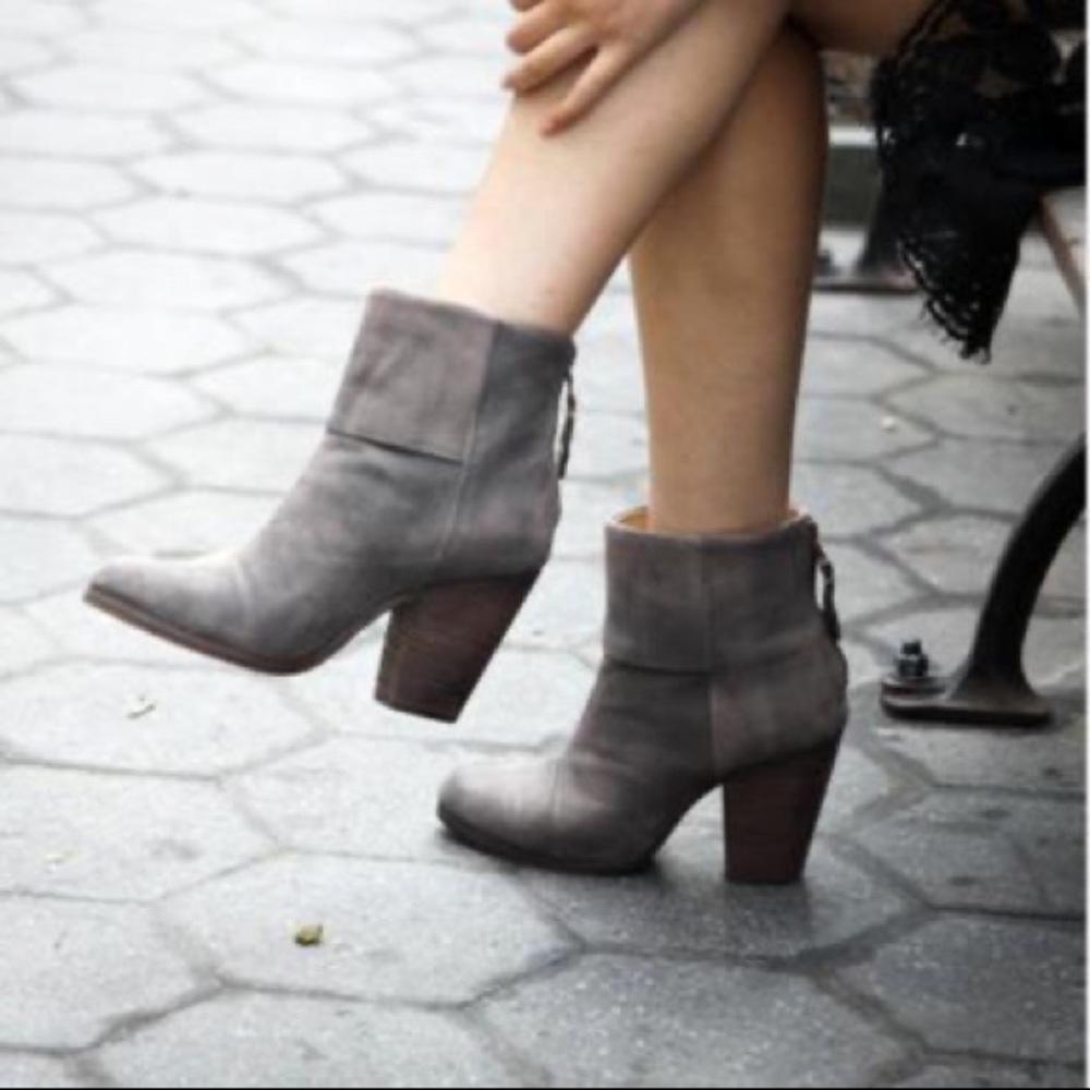 Rag & Bone Classic Newbury Gray Nubuck Booties